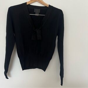 Italian merino wool V neck sweater M